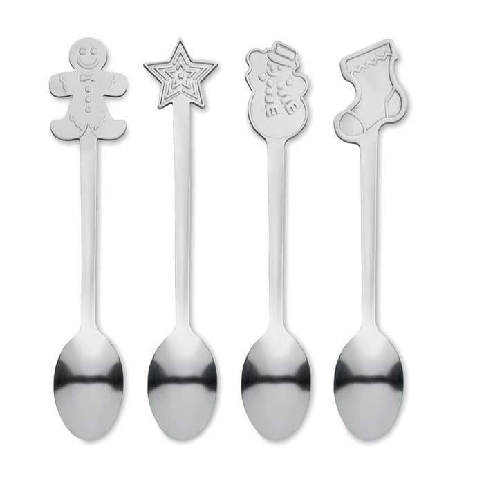 CHIP SET Zestaw 4 świątecznych łyżeczek