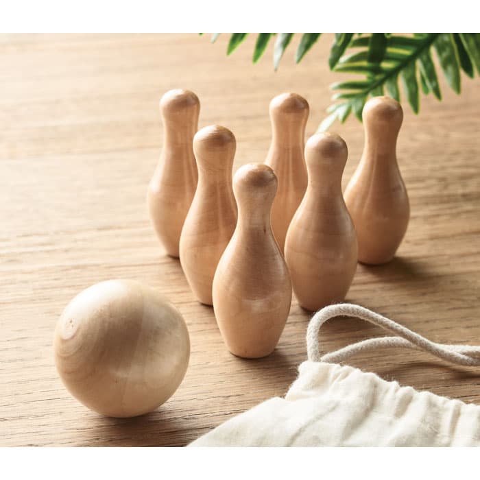 BOLITO Zestaw mini kręgli z drewna sos
