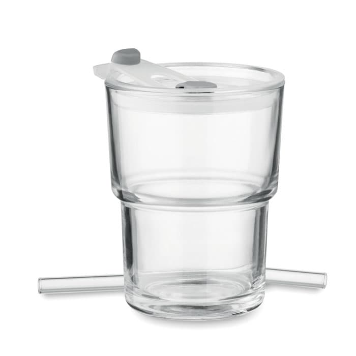 SIP Szklany kubek ze słomką 400ml