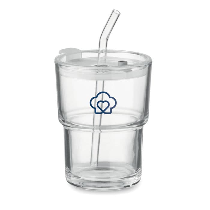 SIP Szklany kubek ze słomką 400ml