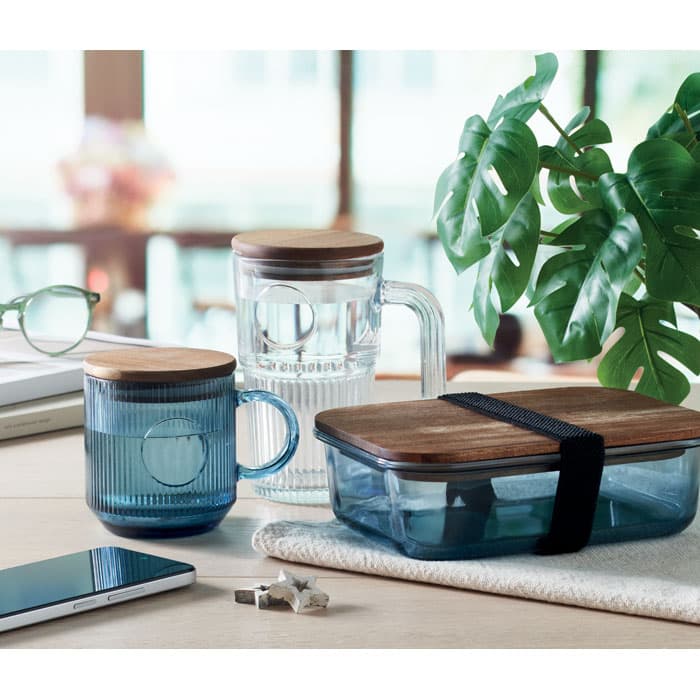 VITRIO MUG Kubek szklany prążkowany 300ml