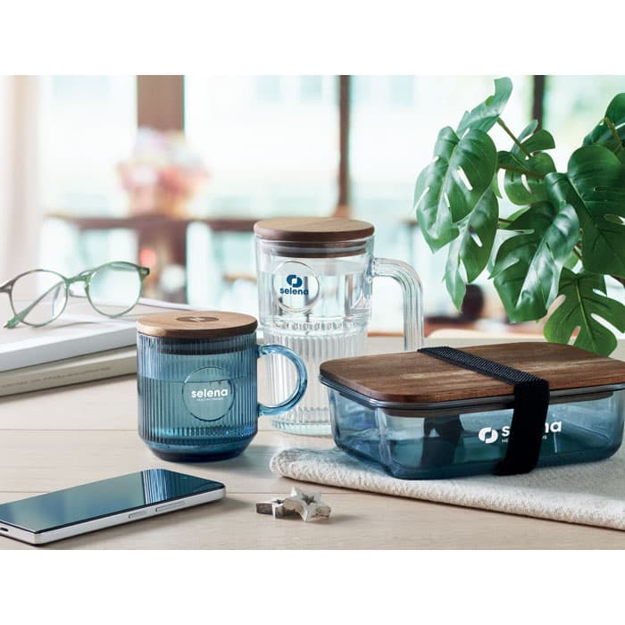 VITRIO MUG Kubek szklany prążkowany 300ml