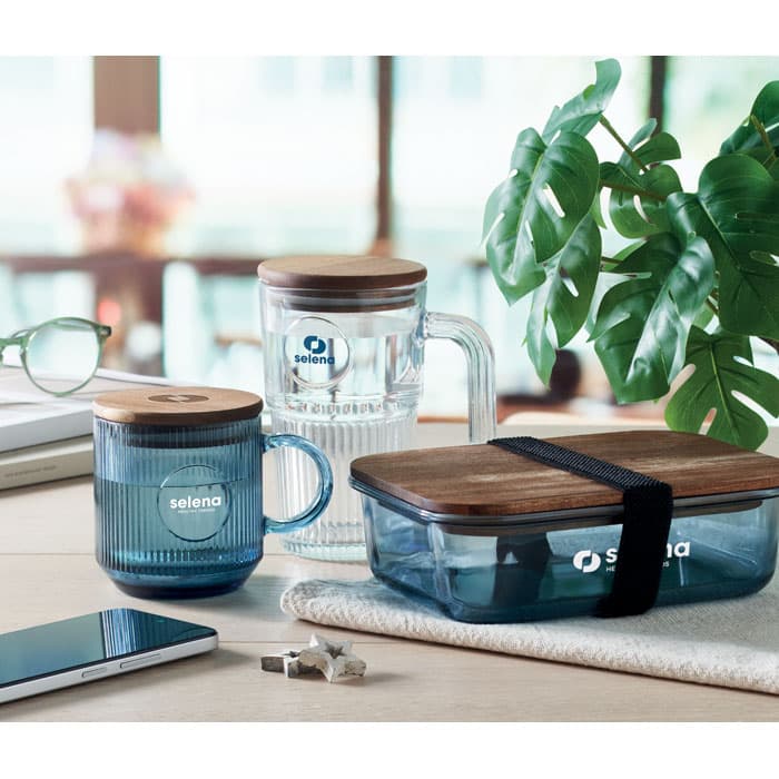 VITRIO MUG Kubek szklany prążkowany 300ml