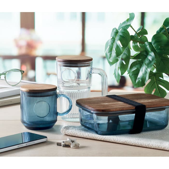 VITRIO MUG Kubek szklany prążkowany 300ml