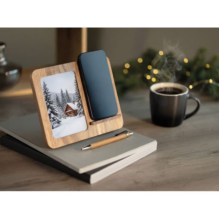 FINWOOD Akacjowa ramka i ładowarka 15W