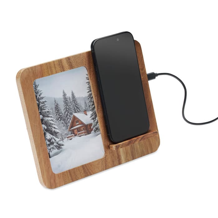 FINWOOD Akacjowa ramka i ładowarka 15W