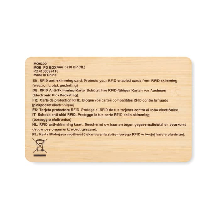 CUSTOS + Karta RFID wykonana z bambusa