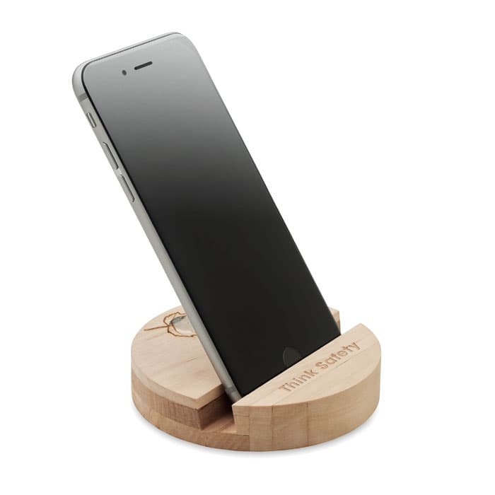 GROW ROUND STAND Stojak na telefon brzozowy