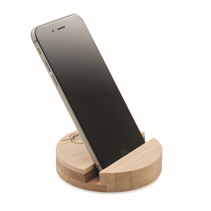 GROW ROUND STAND Stojak na telefon brzozowy