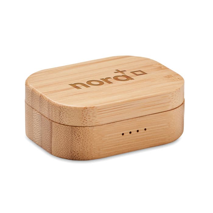JAZZ BAMBOO Słuchawki TWS w etui z bambusa