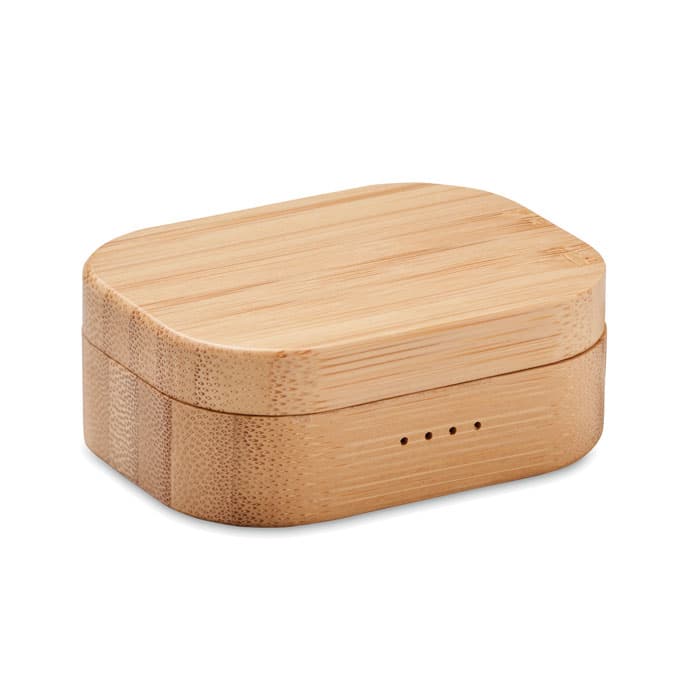 JAZZ BAMBOO Słuchawki TWS w etui z bambusa