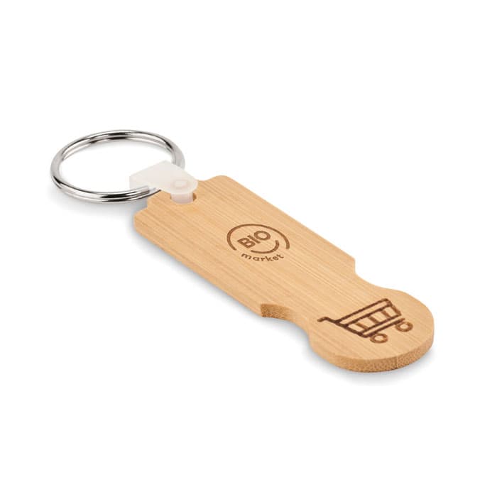 COMPRAS Bambusowy brelok z żetonem