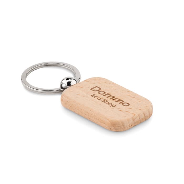 POTY WOOD Prostokątny drewniany brelok