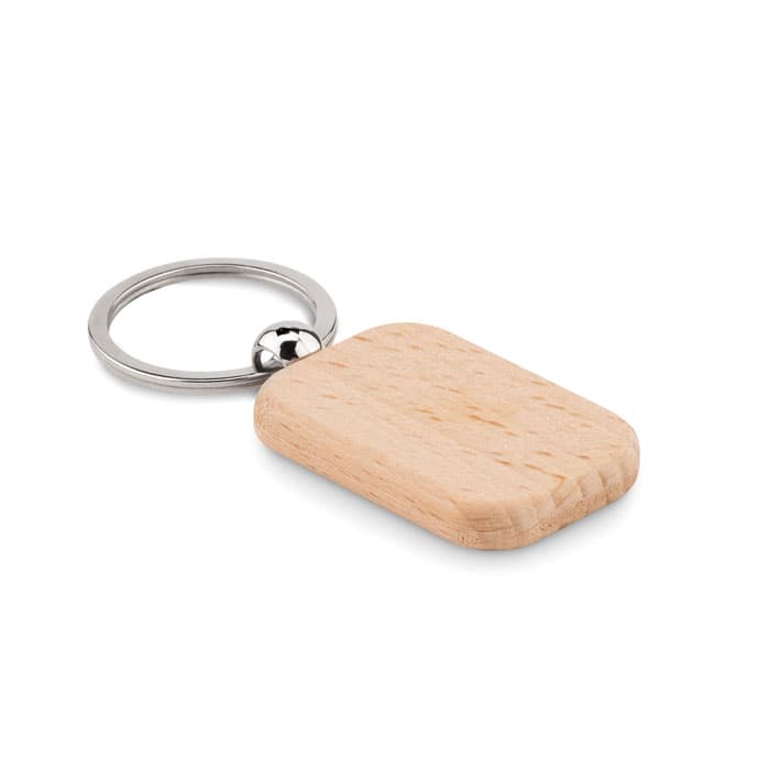 POTY WOOD Prostokątny drewniany brelok