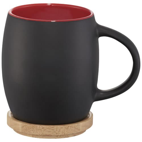 Ceramiczny kubek Hearth z drewnianym wiekiem/spodeczkiem
