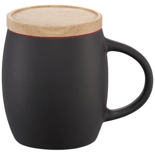 Ceramiczny kubek Hearth z drewnianym wiekiem/spodeczkiem