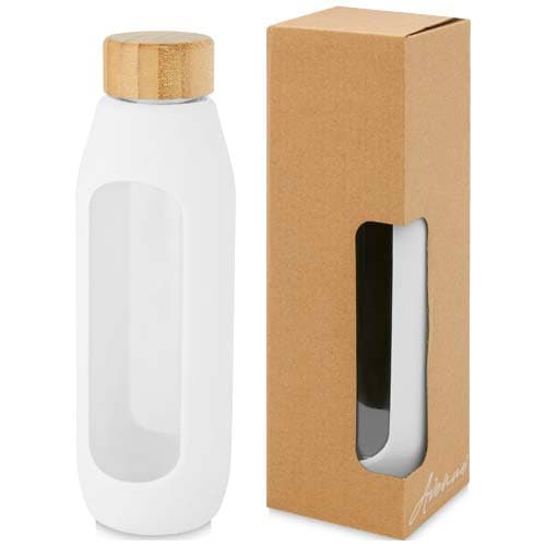 Tidan Butelka z borokrzemianowego szkła o pojemności 600 ml z silikonowym uchwytem