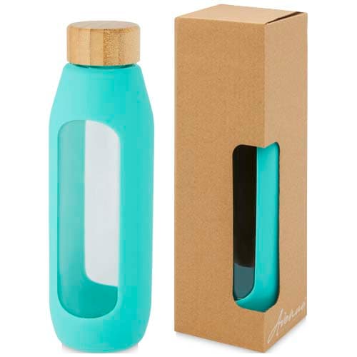 Tidan Butelka z borokrzemianowego szkła o pojemności 600 ml z silikonowym uchwytem