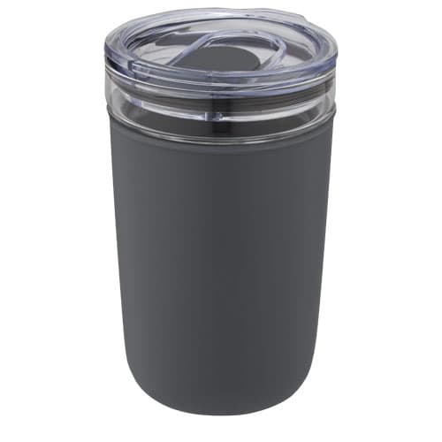 Szklany kubek Bello o pojemności 420 ml z zewnętrzną ścianką z plastiku z recyklingu