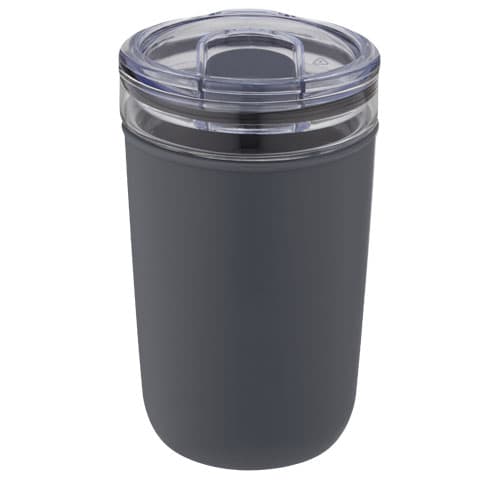 Szklany kubek Bello o pojemności 420 ml z zewnętrzną ścianką z plastiku z recyklingu