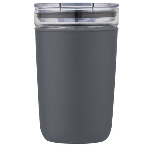 Szklany kubek Bello o pojemności 420 ml z zewnętrzną ścianką z plastiku z recyklingu