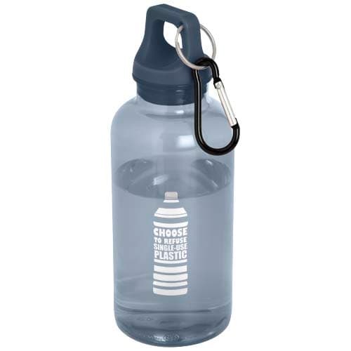 Oregon butelka na wodę o pojemności 400 ml z karabińczykiem wykonana z tworzyw sztucznych pochodzących z recyklingu z certyfi