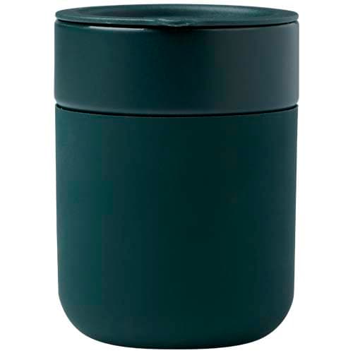 Java kubek ceramiczny z silikonową osłoną i plastikową pokrywką 330 ml