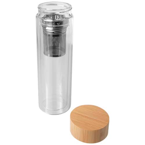 Bailey butelka ze szkła borokrzemianowego z zaparzaczem i bambusową pokrywką 400 ml