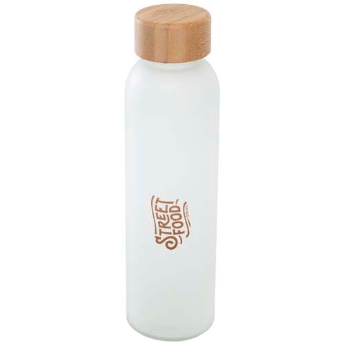Matowa butelka ze szkła sodowo-wapniowego Lume 500 ml z zakrętką bambusową