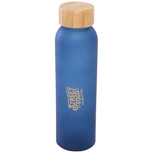 Matowa butelka ze szkła sodowo-wapniowego Lume 500 ml z zakrętką bambusową