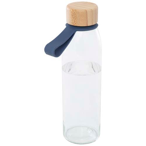 Szklana butelka na wodę Porto o pojemności 500 ml, z silikonowym uchwytem i z bambusową zakrętką