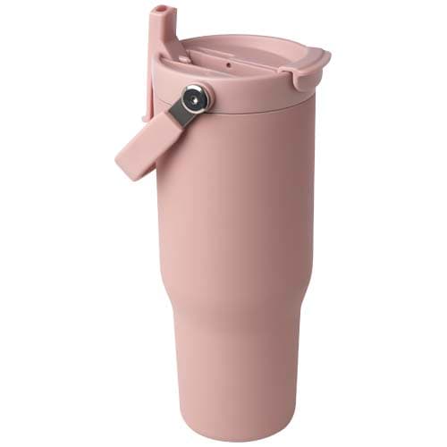 Kubek Bronx o pojemności 900 ml, z izolacją próżniową, wykonany ze recyklingowanej stali nierdzewnej z certyfikatem RCS i z m