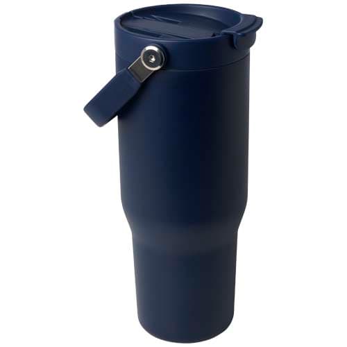 Kubek Bronx o pojemności 900 ml, z izolacją próżniową, wykonany ze recyklingowanej stali nierdzewnej z certyfikatem RCS i z m