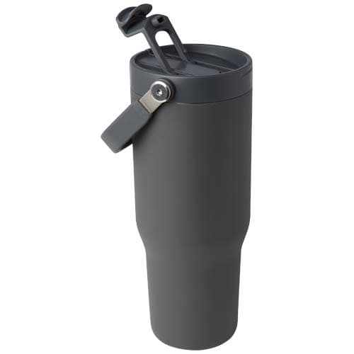 Kubek Bronx o pojemności 900 ml, z izolacją próżniową, wykonany ze recyklingowanej stali nierdzewnej z certyfikatem RCS i z m