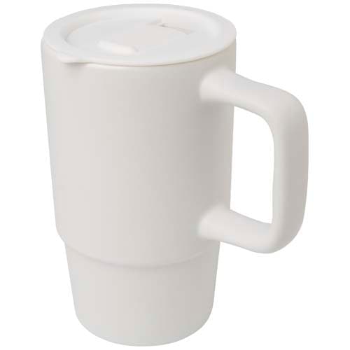 Carter kubek ceramiczny o pojemności 450 ml z plastikową pokrywką
