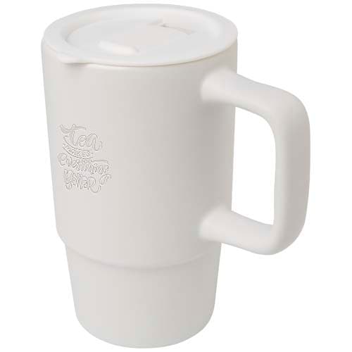 Carter kubek ceramiczny o pojemności 450 ml z plastikową pokrywką