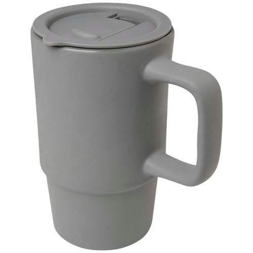 Carter kubek ceramiczny o pojemności 450 ml z plastikową pokrywką