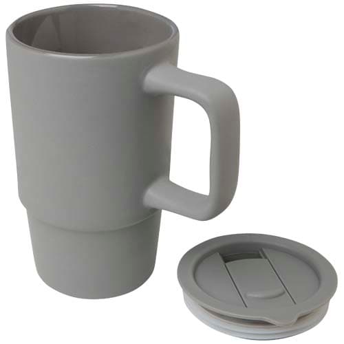 Carter kubek ceramiczny o pojemności 450 ml z plastikową pokrywką