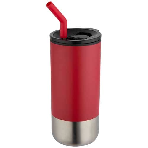 Grayson izolowany kubek z certyfikatem RCS z recyklingu o pojemności 480 ml z silikonową słomką