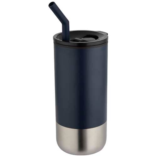 Grayson izolowany kubek z certyfikatem RCS z recyklingu o pojemności 480 ml z silikonową słomką