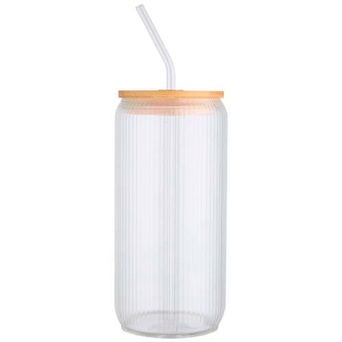 Mirage słoik ze szkła borokrzemoweggo o pojemności 500 ml z pojedynczą ścianką i pokrywką bambusową
