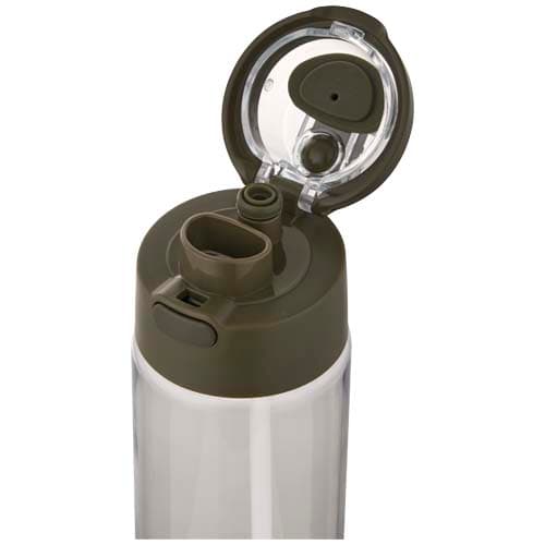 Bidon na wodę Theron o pojemności 700 ml, wykonany z tworzywa sztucznego pochodzącego z recyklingu (RCS), z pokrywką o podwój