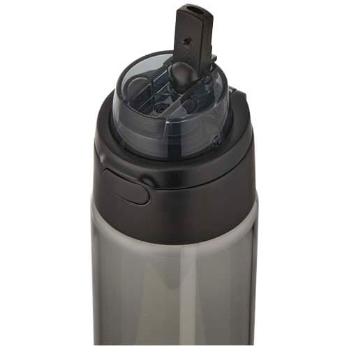 Bidon na wodę Theron o pojemności 700 ml, wykonany z tworzywa sztucznego pochodzącego z recyklingu (RCS), z pokrywką o podwój