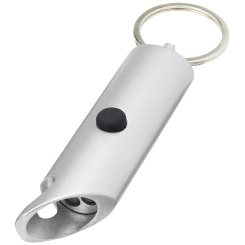 Flare latarka LED i otwieracz do butelek z łańcuchem do kluczy wykonany z aluminium IPX z recyklingu