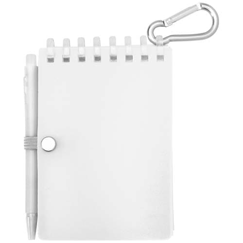 Lig Mini outdoorowy zestaw z notatnikiem w miękkiej okładce z tworzyw sztucznych pochodzących z recyklingu i długopisem (nieb