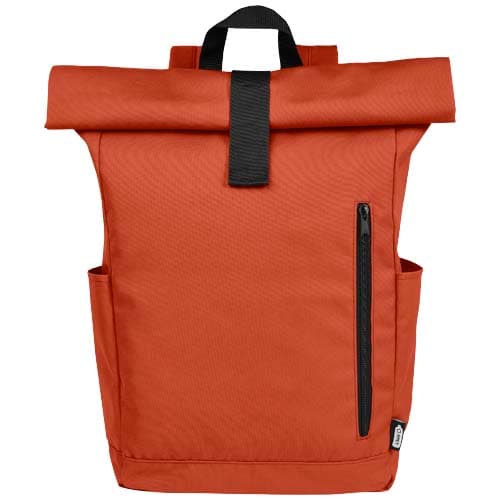 Byron plecak na laptopa 15,6 cala z tworzywa RPET z certyfikatem GRS z zawijanym zamknięciem, 18 l