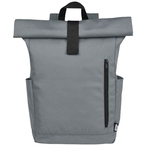 Byron plecak na laptopa 15,6 cala z tworzywa RPET z certyfikatem GRS z zawijanym zamknięciem, 18 l