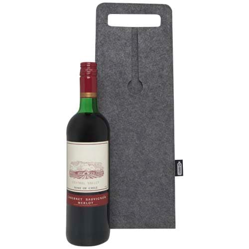 Felta filcowa torba na wino o pojemności 75 cl wykonana z materiałów z recyklingu z certyfikatem GRS