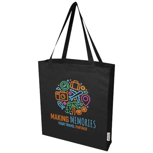 Madras torba na zakupy z bawełny z recyklingu z certyfikatem GRS 140 g/m² z dnem 12L