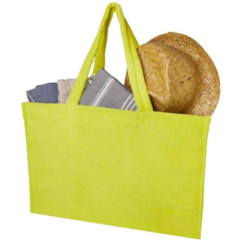 Torba plażowa Siam z materiału frotte z recyklingu GRS, o pojemności 13 l